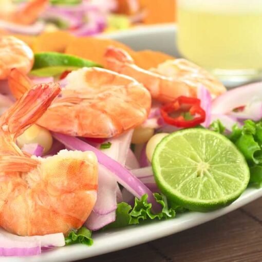 Plato de ceviche con pescado